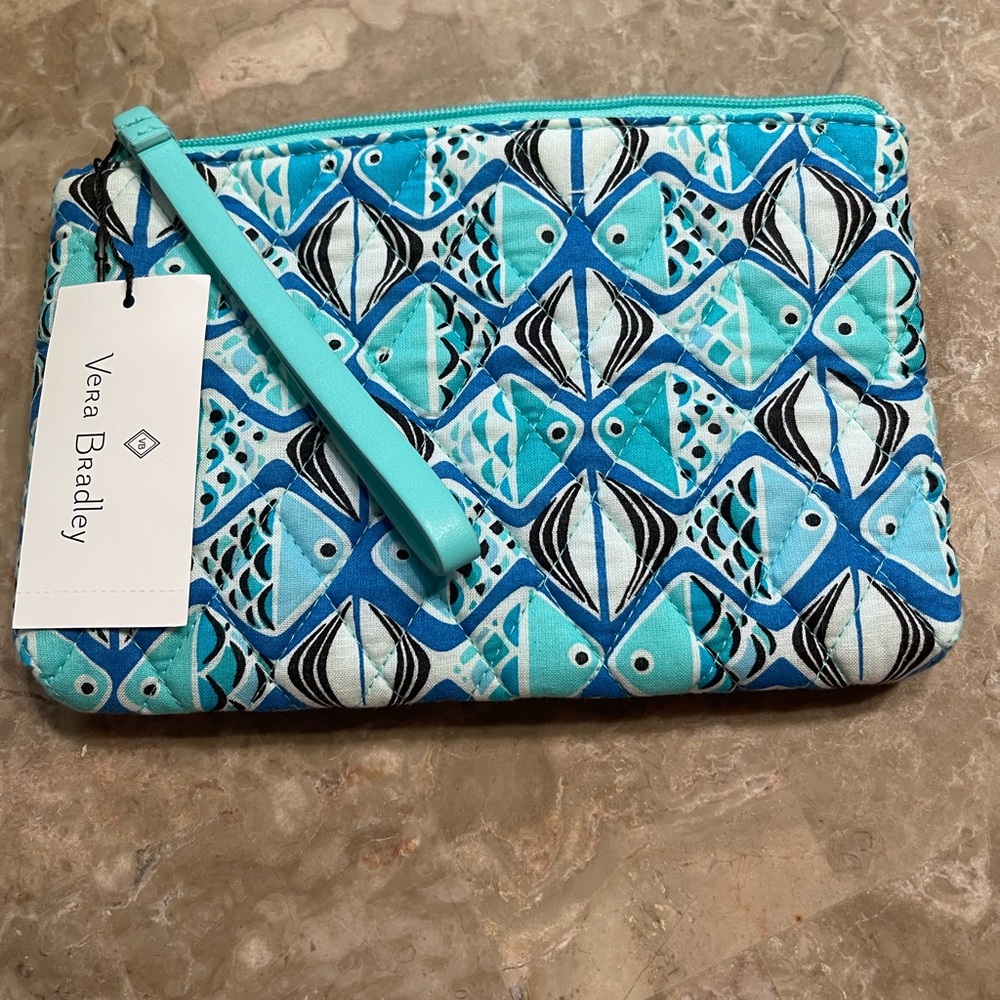 Vera Bradley Go Fish Blue Wristlet - Picture 2 of 6